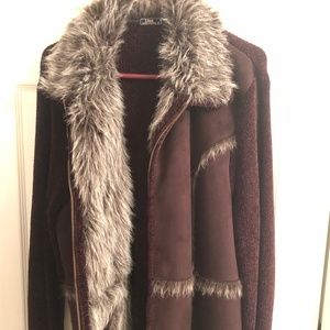 Lisa International chocolate fur sweater